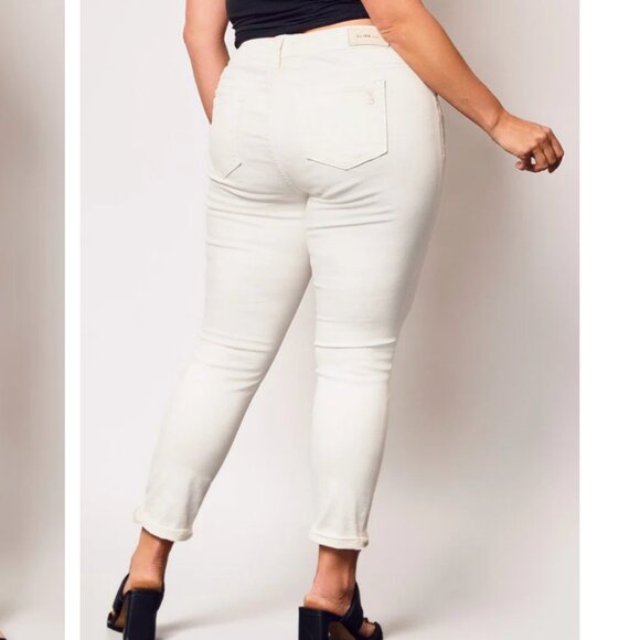 Color Mid Rise Boyfriend pants White - Picture 4 of 14